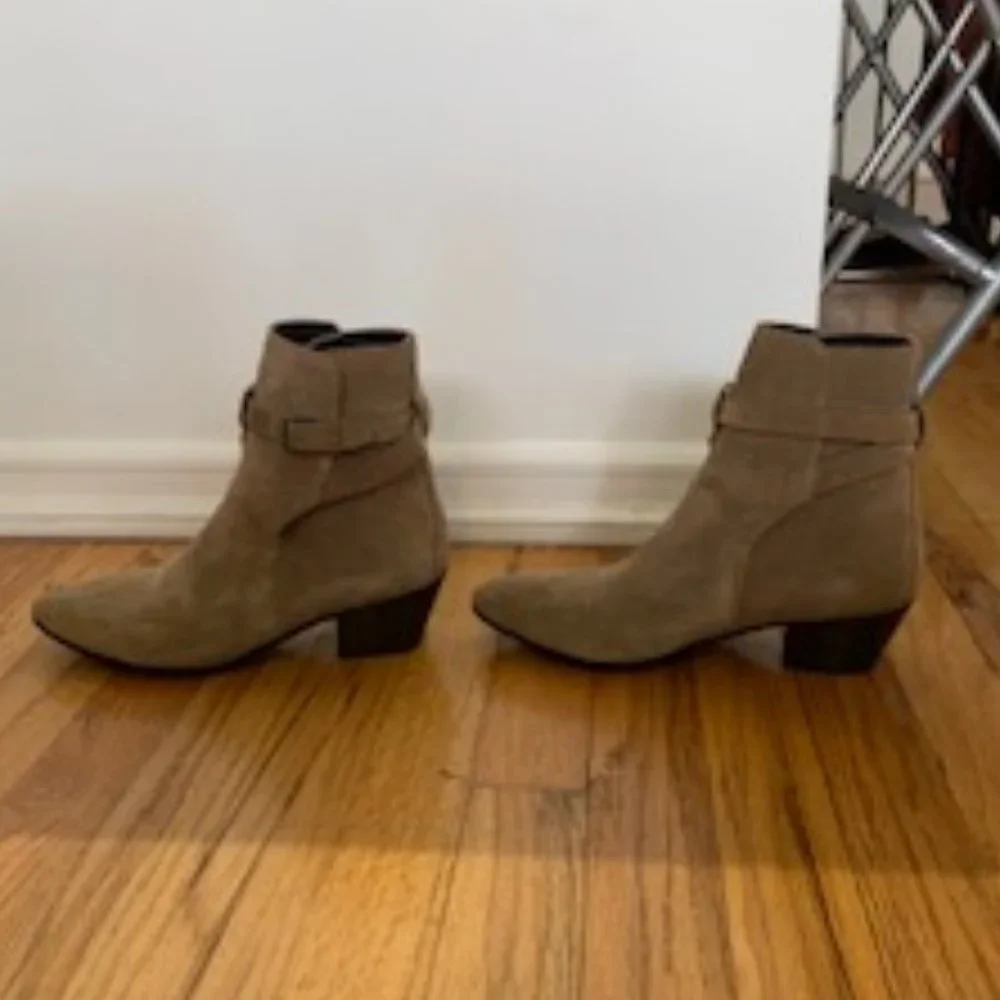 YSL 'West Jodhpur' Heeled Suede Ankle Boots - Size US 7/7.5 (EU 38) - Picture 4 of 7